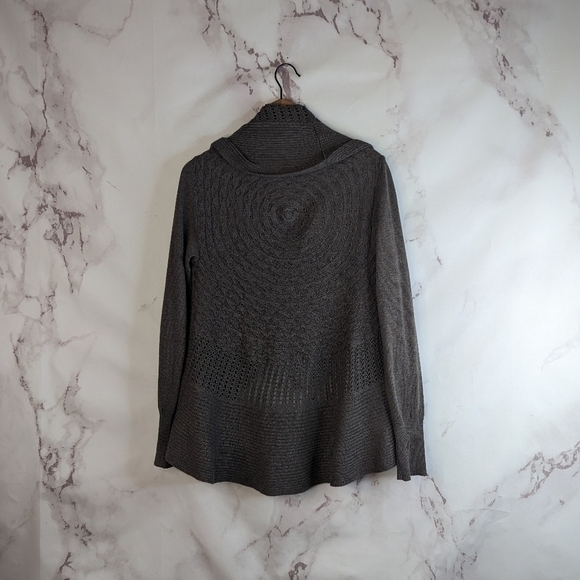 Soma Cardigan Size Small Brown Sweater Boho Open Front Waterfall Women Cotton - Picture 5 of 11